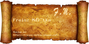 Freisz Mátka névjegykártya